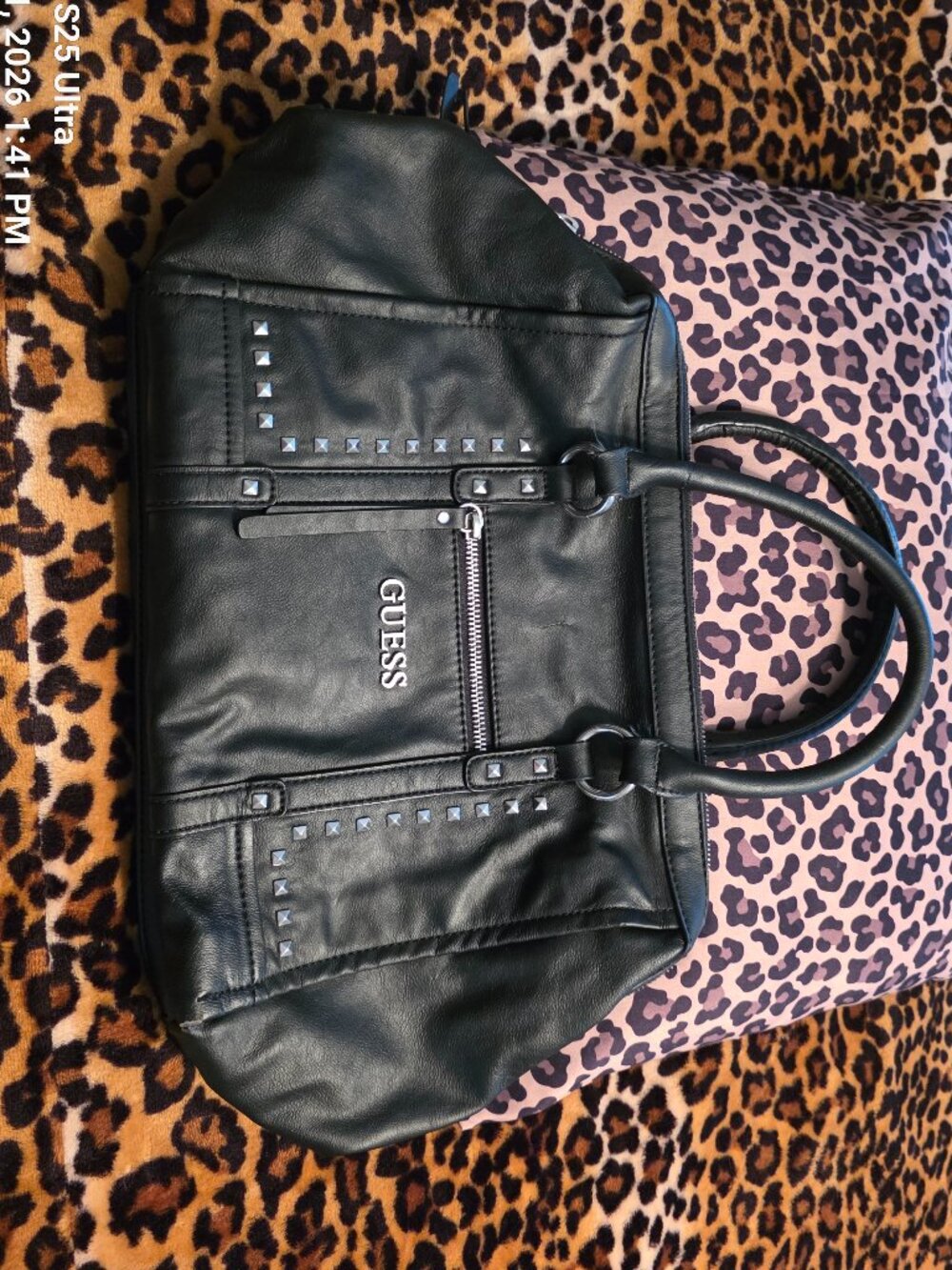 Large Guess Studded Satchel